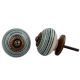 Sage Green Black Striped Knobs